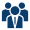 Icon of three silhouetted people